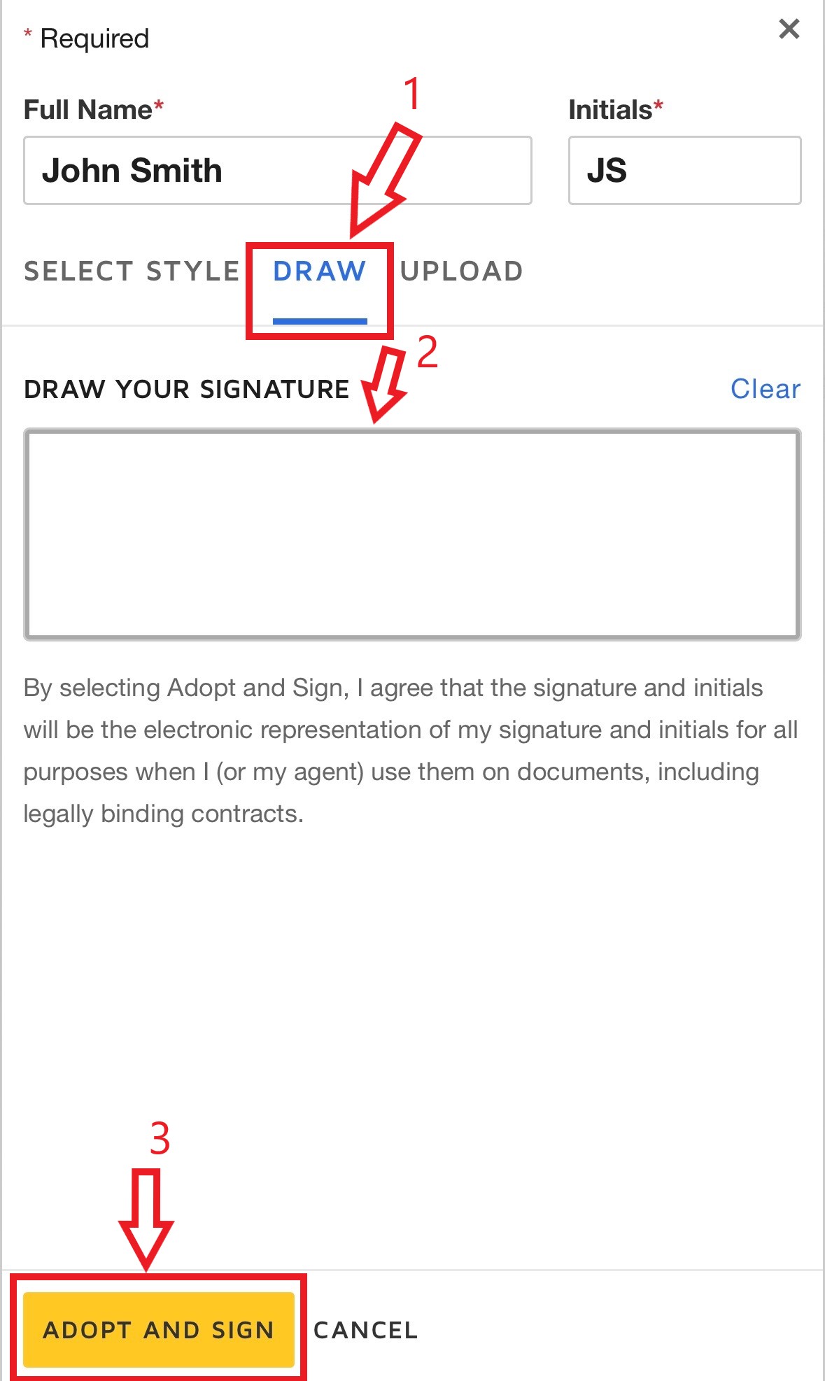 Docusign signature draw